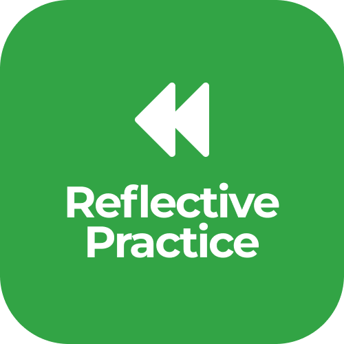 CD4A Stage Icon in green colour for Phase 4 Stage 13 - Reflective Practice